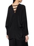 Back View - Click To Enlarge - LA MAISON JADE - Long Sleeve Open Back V-Neck Silk Top
