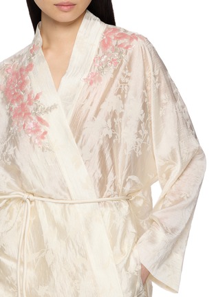  - LA MAISON JADE - Embroidered Flocked Jacquard Wrap Jacket
