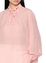 - LA MAISON JADE - Long Sleeve Hand-Beaded Appliqué Silk Wrap Top