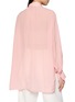 Back View - Click To Enlarge - LA MAISON JADE - Long Sleeve Hand-Beaded Appliqué Silk Wrap Top