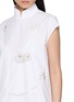  - LA MAISON JADE - Mandarin Collar Embellished Flower Appliqué Dress