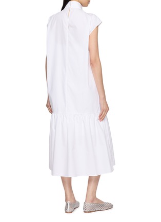 Back View - Click To Enlarge - LA MAISON JADE - Mandarin Collar Embellished Flower Appliqué Dress