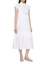 Figure View - Click To Enlarge - LA MAISON JADE - Mandarin Collar Embellished Flower Appliqué Dress