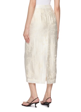 Back View - Click To Enlarge - LA MAISON JADE - Flocked Jacquard Midi Skirt