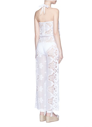 Back View - Click To Enlarge - MIGUELINA - 'Piper' strapless scalloped lace drawstring jumpsuit