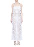 Main View - Click To Enlarge - MIGUELINA - 'Piper' strapless scalloped lace drawstring jumpsuit