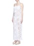 Figure View - Click To Enlarge - MIGUELINA - 'Piper' strapless scalloped lace drawstring jumpsuit