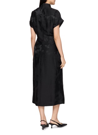 Back View - Click To Enlarge - LA MAISON JADE - Mandarin Collar Jacquard Midi Dress