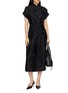 Figure View - Click To Enlarge - LA MAISON JADE - Mandarin Collar Jacquard Midi Dress