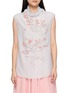 LA MAISON JADE Desert Rose Beaded Stand Collar Top