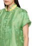  - LA MAISON JADE - Mandarin Collar Flower Appliqué Shirt