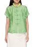 Main View - Click To Enlarge - LA MAISON JADE - Mandarin Collar Flower Appliqué Shirt
