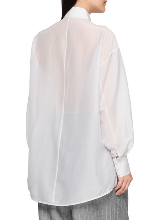 Back View - Click To Enlarge - LA MAISON JADE - Desert Rose Embroidered Chinese Stand Collar Shirt