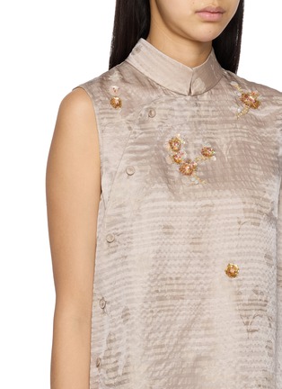  - LA MAISON JADE - Jacquard Hand-Beaded Sleeveless Shirt