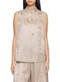 LA MAISON JADE Jacquard Hand-Beaded Sleeveless Shirt