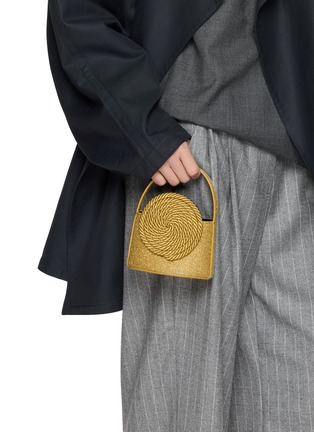 Front View - Click To Enlarge - DESTREE - Mini Gunther Shimmer Passementerie Detail Leather Bag