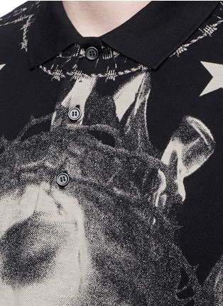 Detail View - Click To Enlarge - GIVENCHY - Barb wire Jesus print polo shirt