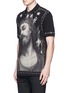 Front View - Click To Enlarge - GIVENCHY - Barb wire Jesus print polo shirt