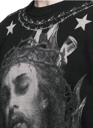 Detail View - Click To Enlarge - GIVENCHY - Barb wire Jesus print sweatshirt