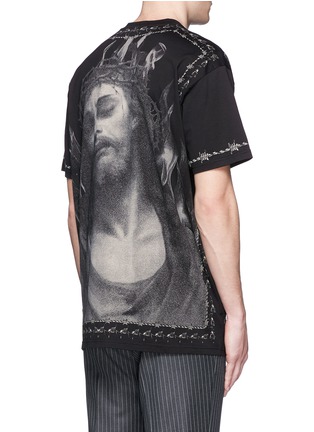 Back View - Click To Enlarge - GIVENCHY - Barb wire Jesus print T-shirt