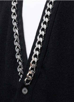 Detail View - Click To Enlarge - GIVENCHY - Chain strap front cashmere cardigan