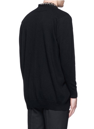 Back View - Click To Enlarge - GIVENCHY - Chain strap front cashmere cardigan
