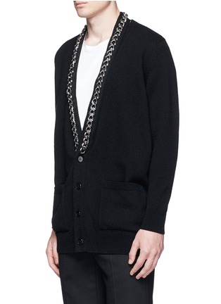 Front View - Click To Enlarge - GIVENCHY - Chain strap front cashmere cardigan