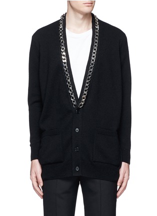 Main View - Click To Enlarge - GIVENCHY - Chain strap front cashmere cardigan