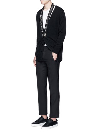 Figure View - Click To Enlarge - GIVENCHY - Chain strap front cashmere cardigan