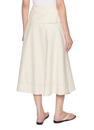 Back View - Click To Enlarge - MERLETTE - Camila Draped Wrap Cotton Poplin Midi Skirt