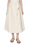 MERLETTE Camila Draped Wrap Cotton Poplin Midi Skirt
