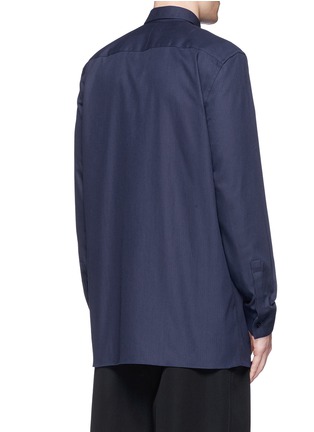 Back View - Click To Enlarge - GIVENCHY - Contrast stitch pocket cotton herringbone shirt