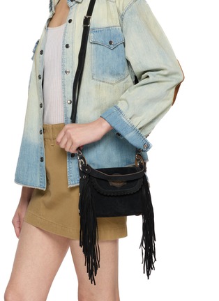 Front View - Click To Enlarge - EL VAQUERO - Daria Frindged Leather Suede Bag