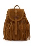 EL VAQUERO Mermaid Fringed Leather Suede Backpack