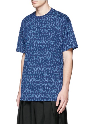 Front View - Click To Enlarge - GIVENCHY - Monogram print T-shirt