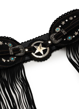 Detail View - Click To Enlarge - EL VAQUERO - Cara Studded Leather Suede Belt 