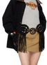 Figure View - Click To Enlarge - EL VAQUERO - Cara Studded Leather Suede Belt