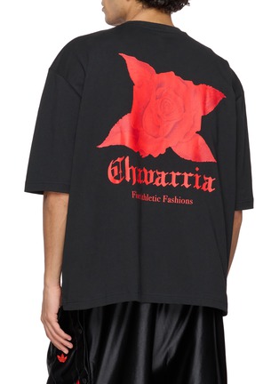 Back View - Click To Enlarge - ADIDAS - X Willy Chavarria Rose Graphic Cotton T-Shirt