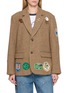 FOUND Single Breasted Tweed Patch Wool Blazer