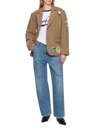 Figure View - Click To Enlarge - FOUND - Single Breasted Tweed Patch Wool Blazer
