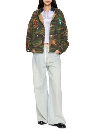 Figure View - Click To Enlarge - FOUND - Patch Camouflage Zip Up Hoodie