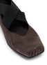 Detail View - Click To Enlarge - UMA WANG - Crisscross Elastic Band Leather Ballet Flats