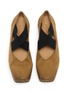 Detail View - Click To Enlarge - UMA WANG - Crisscross Elastic Band Leather Ballet Flats