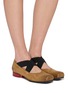 Figure View - Click To Enlarge - UMA WANG - Crisscross Elastic Band Leather Ballet Flats