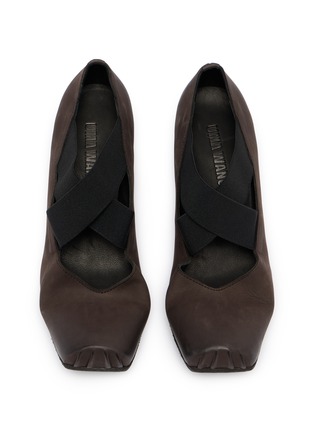 Detail View - Click To Enlarge - UMA WANG - 45 Crisscross Elastic Band Leather Ballet Pumps