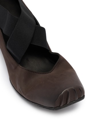 Detail View - Click To Enlarge - UMA WANG - 45 Crisscross Elastic Band Leather Ballet Pumps
