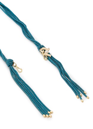 Detail View - Click To Enlarge - ROSANTICA - Isy Crystal Embellished Silicone Brass Phone Strap