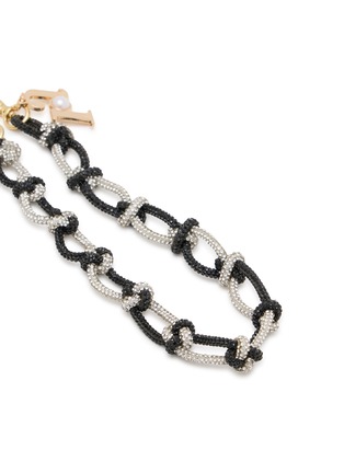 Detail View - Click To Enlarge - ROSANTICA - Gigi Amy Knotted Crystal Wire Fabric Gold Toned Brass Accessory