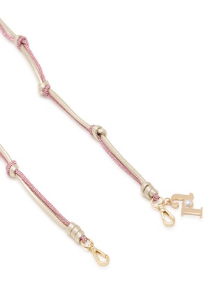 Detail View - Click To Enlarge - ROSANTICA - Linda Knotted Crystal Wire Eco Leather Phone Strap