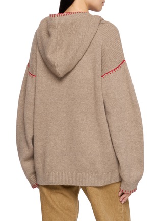Back View - Click To Enlarge - BAZISZT - Kafti Embroidered Cashmere Hoodie